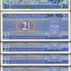 Netherlands Antilles 2 1/2 Gulden 1970, UNC, 5 Pcs LOT, Consecutive, P-21