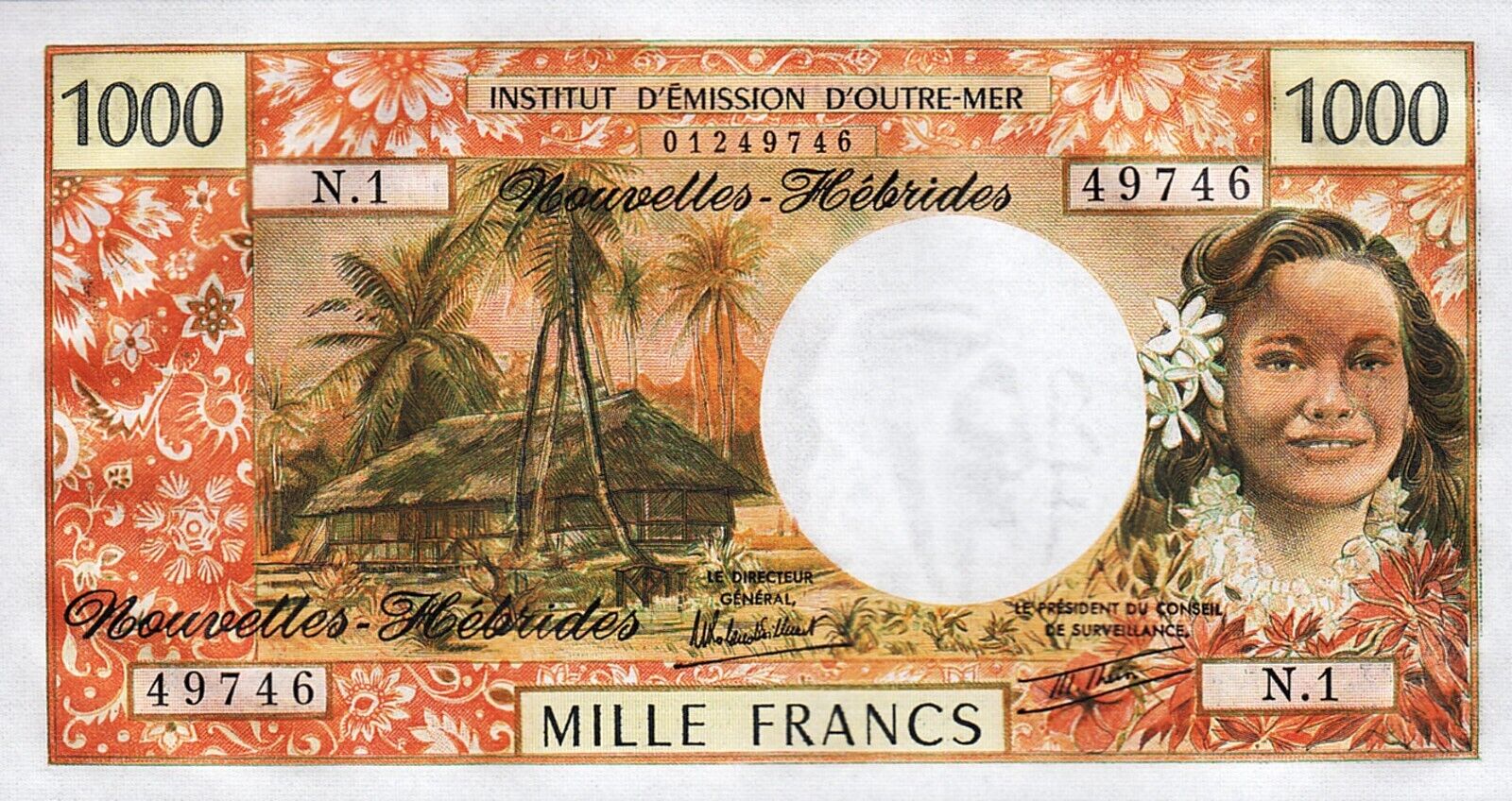 New Hebrides 1000 Francs Nd 1979, UNC, P-20c – Fortumor Numismatic Center