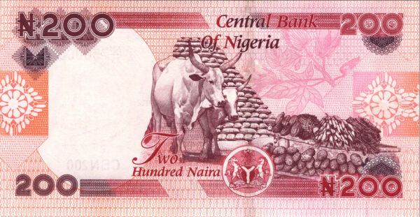 Nigeria 200 Naira 2024, SERIAL 750000, aUNC, P-NEW DATE, NEW SIGN - Image 3