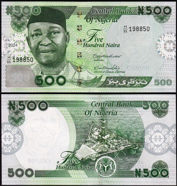 Nigeria 500 Naira 2024, UNC, P-NEW DATE, NEW SIGN