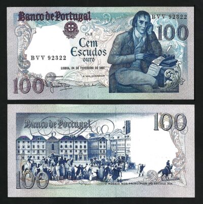 Portugal 100 Escudos 24 February 1981, AU / UNC, P-178b (Sign Type 1)
