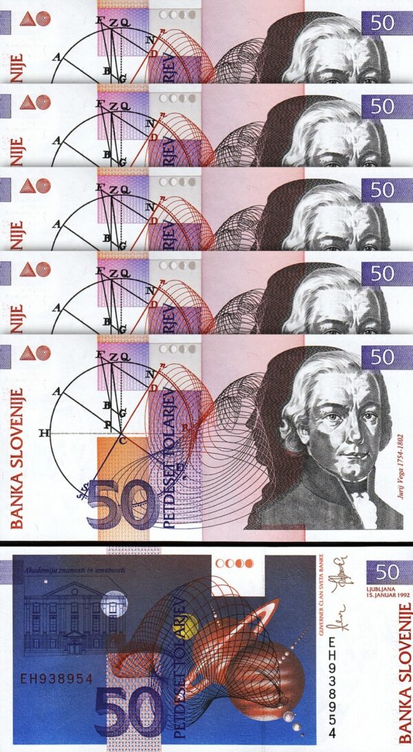 Slovenia 50 Tolarjev 1992, UNC, 20 Pcs LOT, Consecutive, P-12, Pre-Euro - Image 3