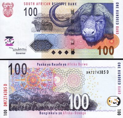South Africa 100 Rand 2005, UNC, P-131a, Sign 8 Tito Mboweni