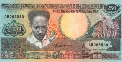 Suriname 250 Gulden 1988, RADAR 085580, UNC, P-134