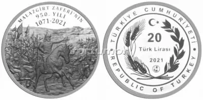 Turkey 2021, MALAZGIRT, SILVER, Commemorative Coin 925Ag, 950th Year of Victory