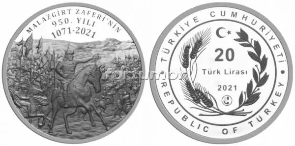 Turkey 2021, MALAZGIRT, SILVER, Commemorative Coin 925Ag, 950th Year of Victory