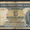 Turkey 5  Lira 1930 (1937), aVF Condition, 2 th Emission, P-127
