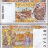 West African States, BENIN 1000 Francs 2002, UNC, 5 Pcs LOT, Consecutive,P-211Bm - Image 3