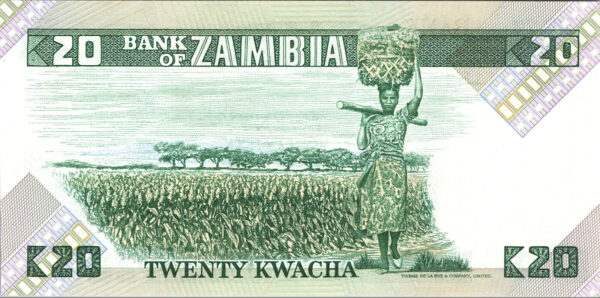 Zambia 20 Kwacha 1980 1988, RADAR 281182, UNC, P-27e - Image 3