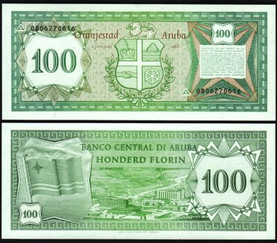 Aruba 100 Florin 1986, Gem UNC, P-5, Netherlands Hotel