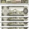 Bolivia 10 Bolivianos 1962, UNC, 5 Pcs LOT, Consecutive, P-154a