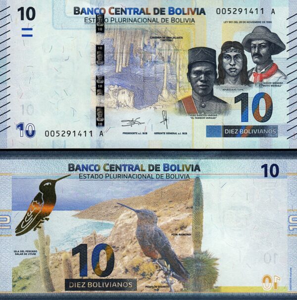 Bolivia 10 Bolivianos (1986) 2018, UNC, 20 Pcs LOT, Consecutive, P-248, Suffix A - Image 4