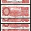 Bolivia 100 Bolivianos 1962, VF, 5 Pcs LOT P-164A