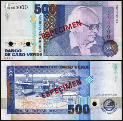 Cabo, Cape Verde 500 Escudos 2002, UNC, SPECIMEN, J 0000000, P-64s