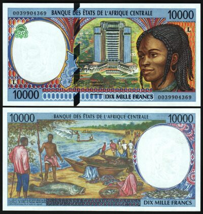 Central African States GABON 10000 10,000 Francs 2000, UNC, P-405Lf, Sign 19