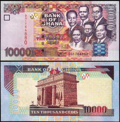 Ghana 10000 Cedis 2002, UNC, P-35a