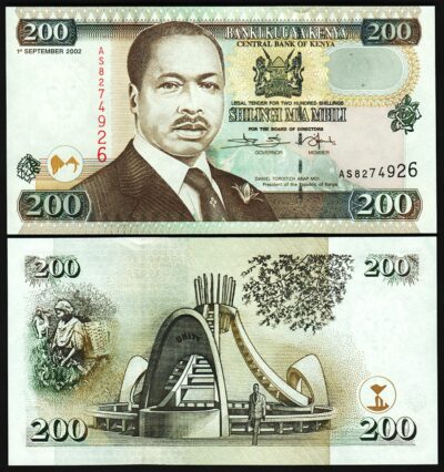 Kenya 200 Shillings 2002, UNC, P-38h