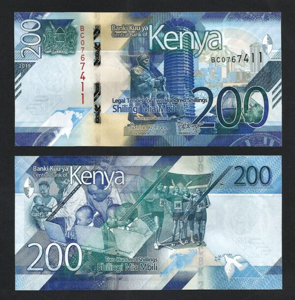 Kenya 200 Shillings 2019, UNC, 2 Pcs PAIR, Consecutive, P-54 - Image 3