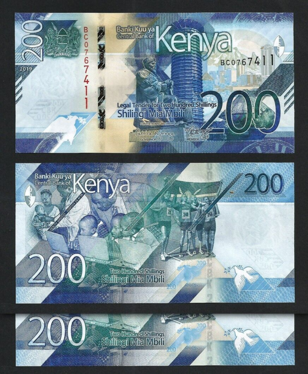 Kenya 200 Shillings 2019, UNC, 2 Pcs PAIR, Consecutive, P-54