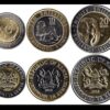 Kenya SET of 3 Bimetal Coins, 5 10 20 Shillings 2018, UNC