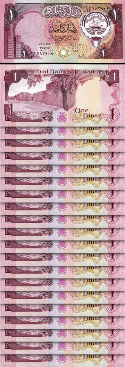 Kuwait 1 Dinar (L.1968) 1980 1991, UNC, 20 Pcs LOT, P-13d, Sign 6