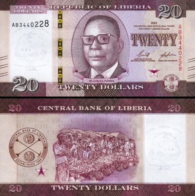 Liberia 20 Dollars 2022, UNC, P-39