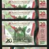 Mexico 20 Pesos 2021, UNC, 5 Pcs LOT, Consecutive, Polymer, Comm, P-New Design