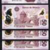 Mexico 50 Pesos 2019, UNC, 5 PCS LOT, Polymer, P-123a