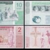 Nagorno Karabakh 2 Pcs Set, 2 10 Dram 2004, UNC, P-1 and P-2