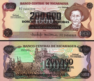 Nicaragua 200000 on 1000  Cordobas 1990, UNC, P-162, Serie FC