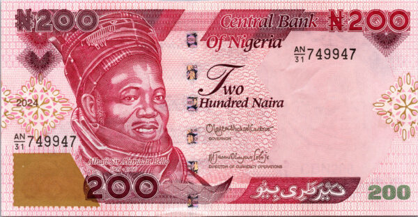 Nigeria 200 Naira 2024, RADAR 749947, aUNC, P-NEW DATE, NEW SIGN