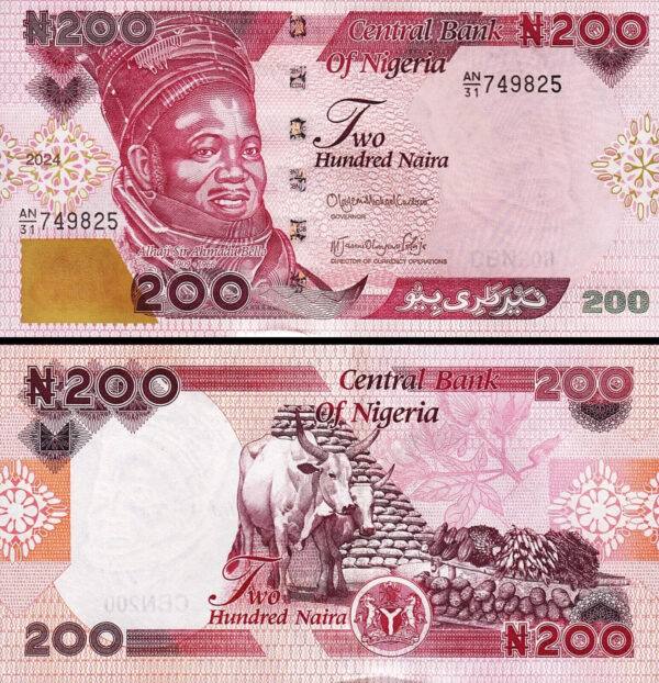 Nigeria 3 Pcs Set, 100 200 500 Naira 2024, UNC, P-New Date & Design - Image 4