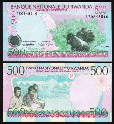 Rwanda 500 Francs 1998, UNC, P-26