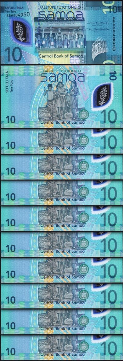 Samoa 10 Tala 2023 (2024), UNC, 10 Pcs LOT, POLYMER, P-48