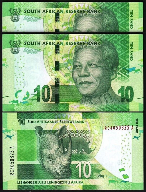 South Africa 10 Rand ND 2016, UNC, 2 Pcs PAIR, Consecutive, P-138, Sign