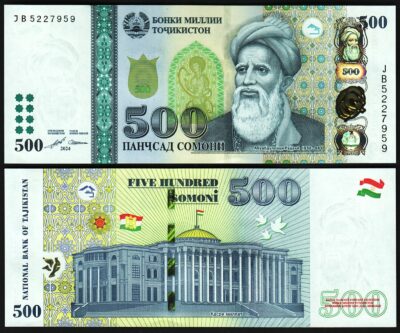 Tajikistan 500 Somoni 2024, UNC, P-22