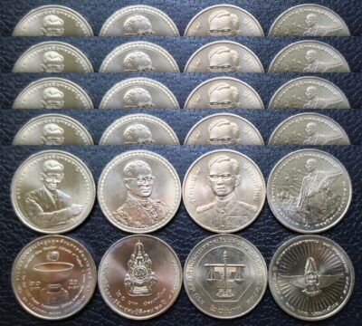 Thailand 5 (x) 4 Pcs Coins SET, 20 Baht 2000 2006, UNC, (20 Coins)
