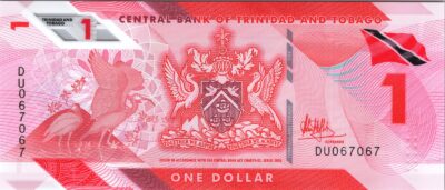 Trinidad Tobago 1 Dollar 2020 2021, REPEATER 067 067 UNC, P-60 New Design
