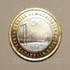 Turkey, 1 Lira 2022, UNC, CANAKKALE Dardanelles Bridge, BiMetal Coin