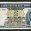 Turkey 5 Lira 1930 (1937), VF- Condition, 2.nd Emission, P-127