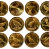 Turkey Anatolian Bird, 12 Pcs, SET, 1 Kurus 2021, UNC, Bronze Metal Coins