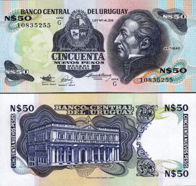Uruguay 50 Nuevos Pesos 1989, UNC, P-61A, G Serie