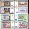 Uzbekistan 6 Pcs UNC Set 25 50 100 200 500 1000 Sum 1994 2001, P-77 to P-82