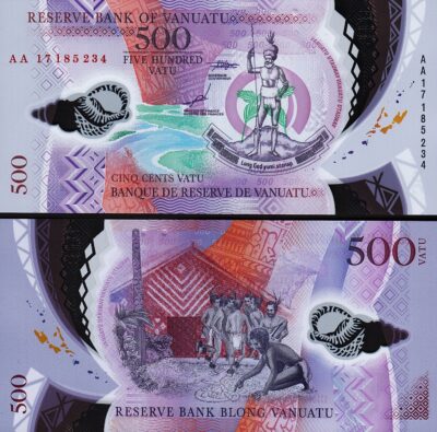 Vanuatu 500 Vatu 2017, UNC, Polymer, P-18, Prefix AA