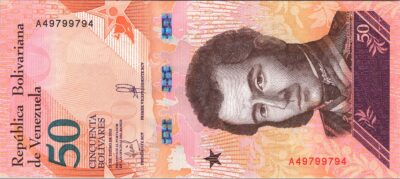 Venezuela 50 Bolivares Soberano 2018, 8 Digit RADAR, 497 99 794 UNC, P-105a