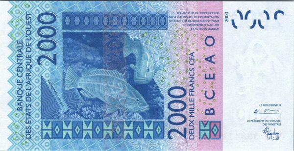 West African State, SENEGAL 2000 Francs 2004, UNC, P-716Kb - Image 3