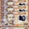 Albania 200 Leke 2017 - 2019, UNC, 5 Pcs LOT, Consecutive, P-76, POLYMER,Prfx AA