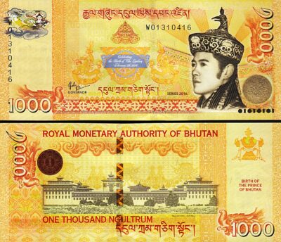 Bhutan 1000 Ngultrum 2016, UNC, Commemorative, Birth of the Prince, P-36, Sign 6