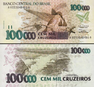 Brazil 100000 Cruzeiros 1993, UNC, P-235b