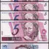 Brazil 5 Reais ND 1997, UNC, 20 Pcs LOT, Consecutive, Pick-244Aj - Image 3